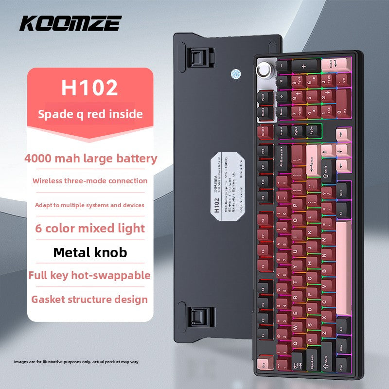 Koman 102 Mechanical Keyboard with Wireless Bluetooth Three-Mode Customization for Gaming and Office