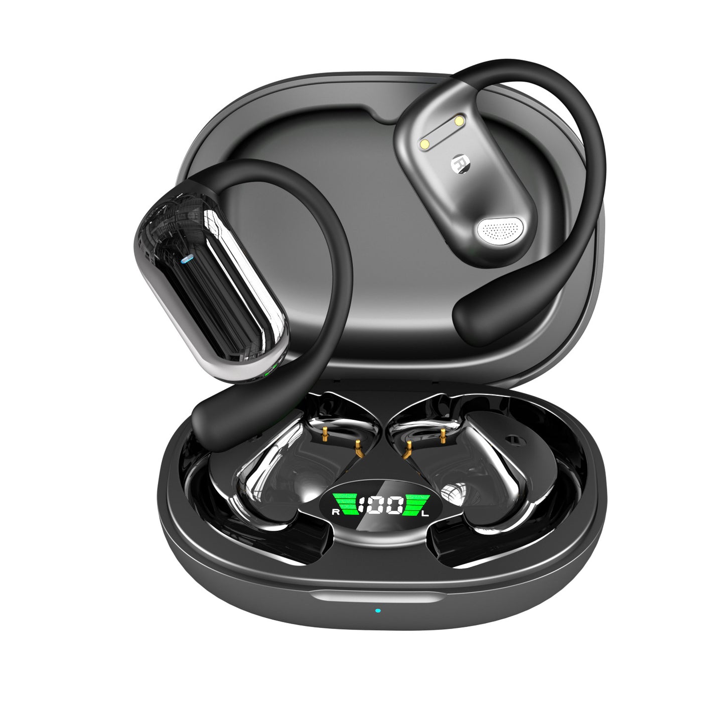 Open-Ear Wireless Bluetooth Headphones with AI Translation Sports optimized
