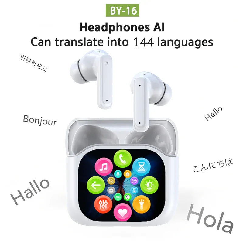 LED Bluetooth Headset with ANC, ENC, Touch Screen, and AI Translation - ZeeTec Store
