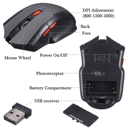 Wireless Optical Mouse with Adjustable DPI