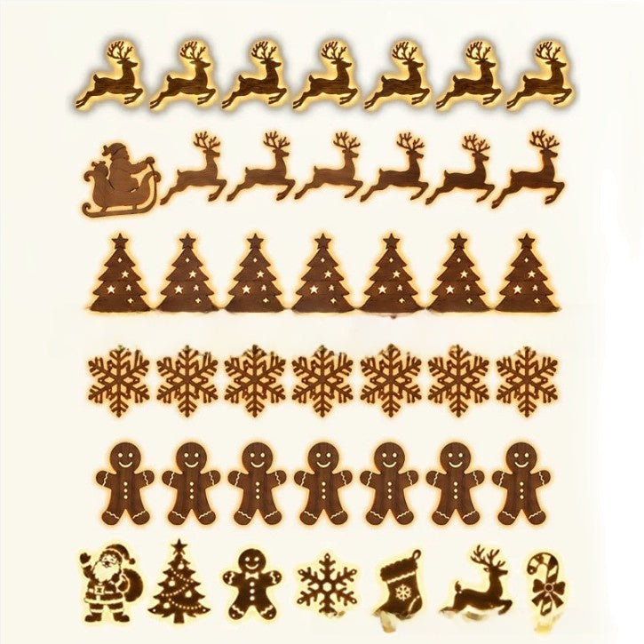 Christmas Glow Wall Silhouette Lights Festive 7 pieces
