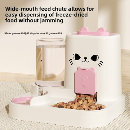 Integrated Pet Feeder Bowl with Dry Wet Separation