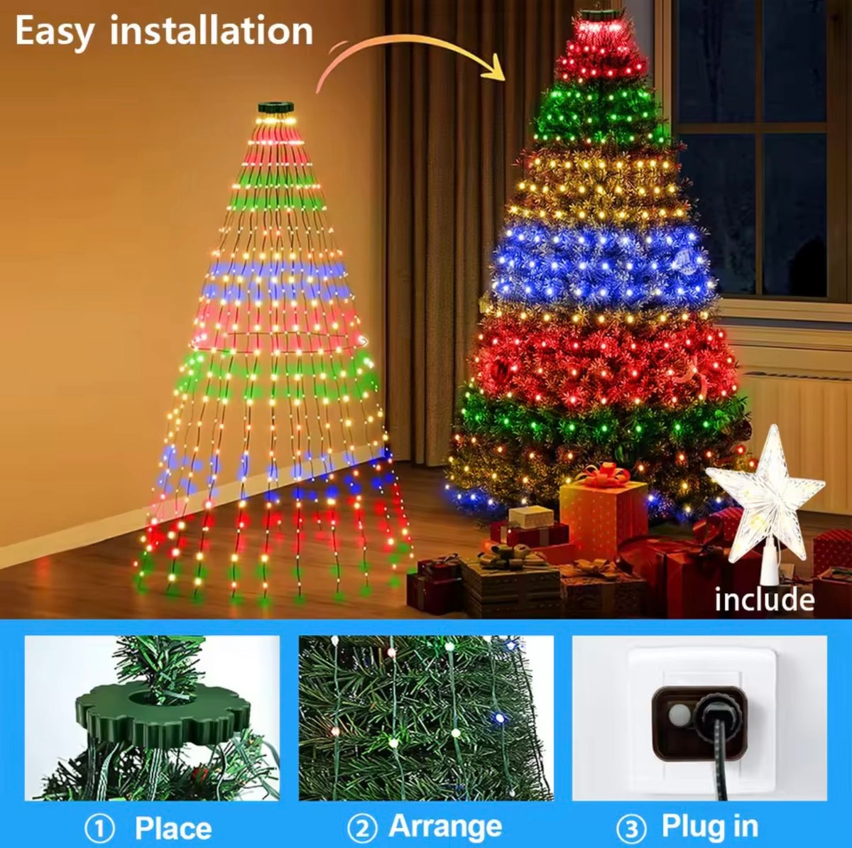 O Smart RGB LED Christmas light string DIY Light Show for Christmas and Festive Season