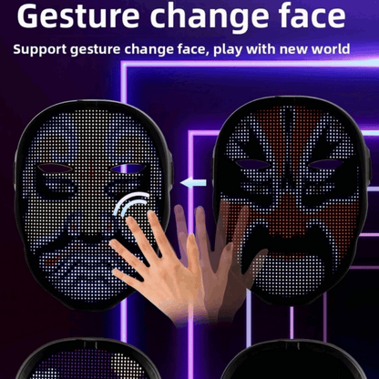 DIY Shining Bluetooth LED Face Mask, Programmable DIY Text and Animation Display, 46x58 Pixels, Music Rhythm Sync, Bluetooth app controlled, Compatible with Android and iOS devices