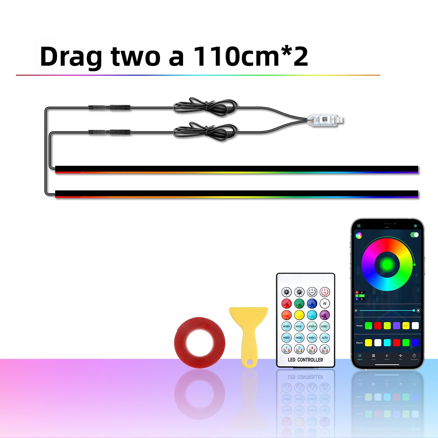 Car Door Frame Colorful LED Ambient Light Strip