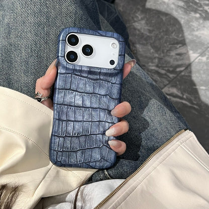 Retro Crocodile Pattern Flip Mirror Phone Case for iPhone 13 14 15 16 17 Series