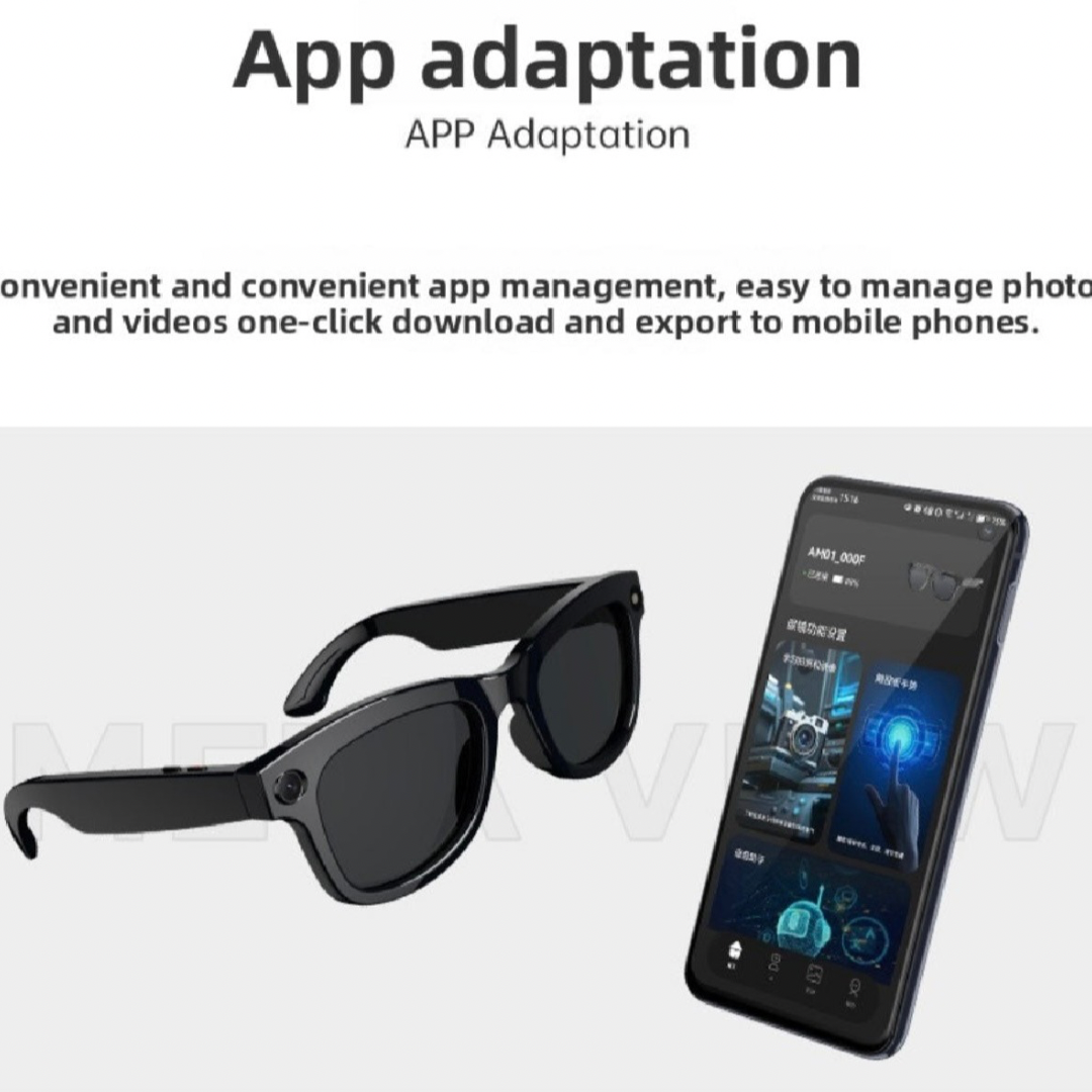 Smart Stylish AI Glasses,Light-weight Touch Control with HD camera (5MP or 8MP) - Voice Calls/Built-in 4GB memory/WiFi/Dual Speaker,Smart AI Advanced Object Recognition & Real-time AI translation,Iphone & Android Phone Compatible,Support changing Lens
