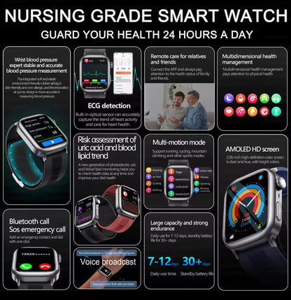 Smart Health Watch Blood Pressure Monitoring and ECG Features - ZeeTec Store