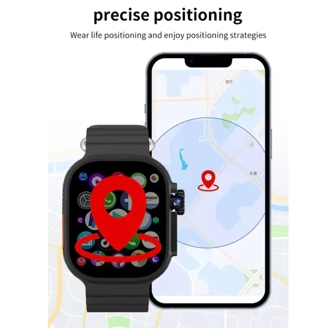 High-Performance Smart Watch for Men and Women - Ultra Thin 2.29 Inch AMOLED, 4G-5G SIM Card, 190° Rotating 8MP HD Camera, Call & SMS Function, Health Tracking, Durable Stainless Steel Case & Silicone Strap - ZeeTec Store