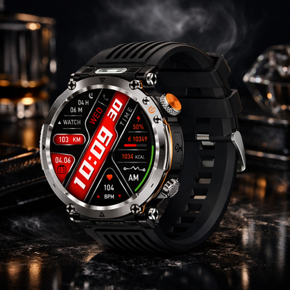 ZeeTec Smart Watch 1.7” HD with Bluetooth Call, Compass, Health Monitor, LED Light