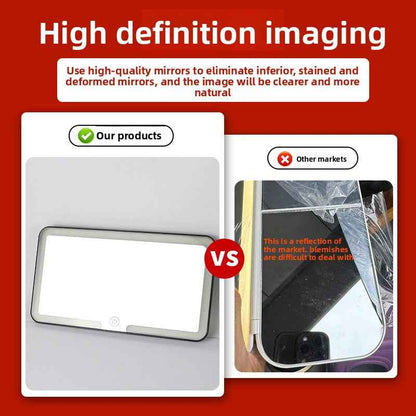 LED Illuminated Car Visor Makeup Mirror with Shatterproof Design