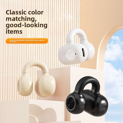 Wireless Bluetooth Ear Clip Headset, Long Battery Life Up to 7 hours of playback and 800 hours standby, Fast Charging, Voice Control & Music Support:, Lightweight Only 7g