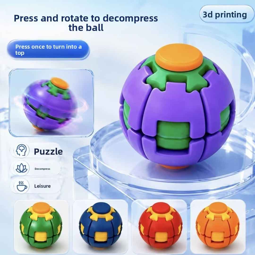 3D Printed Press Spin Fidget Toy Stress Relief