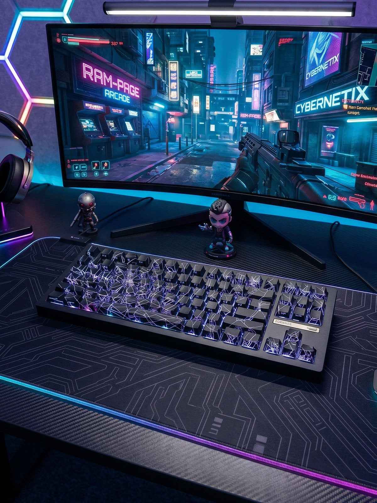 ZORNHER Wireless Gaming Keyboard Three-Mode Full-Key Hot-Swappable