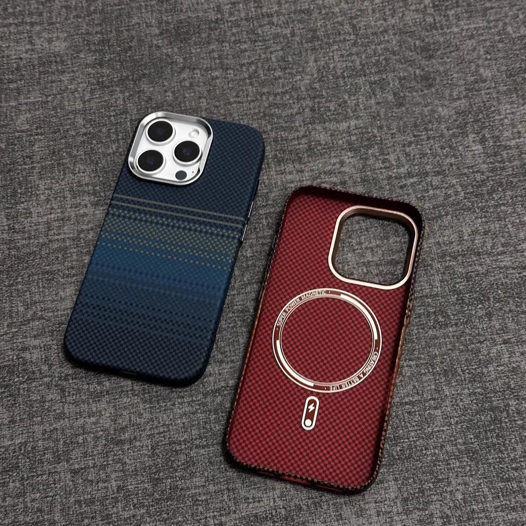 Magnetic Kevlar iPhone Case with Metal Mirror Finish - ZeeTec Store