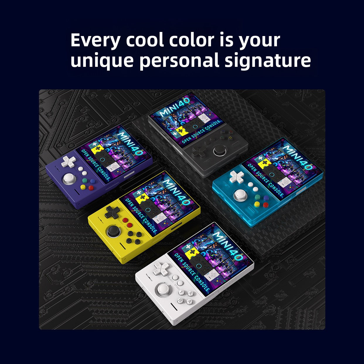Mini40 Open Source 4 Inch HD Retro Game Console with 4000mAh Battery and Colorful Joystick
