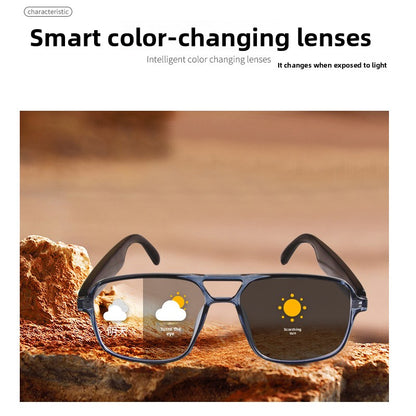 Smart Photochromic Bluetooth Audio Glasses, Open-Ear Audio, Touch Control and Lightweight Design