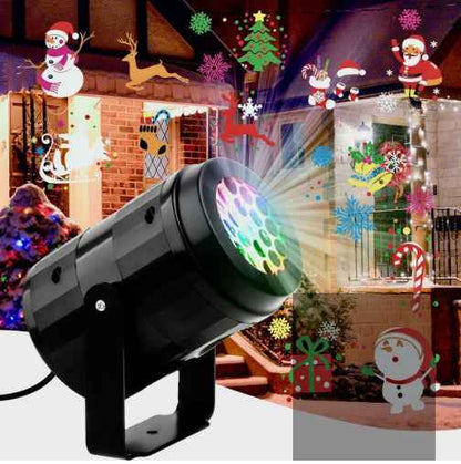 Christmas projection lamp Atmosperic Lighting Rotating Laser Effect 16 Patterns