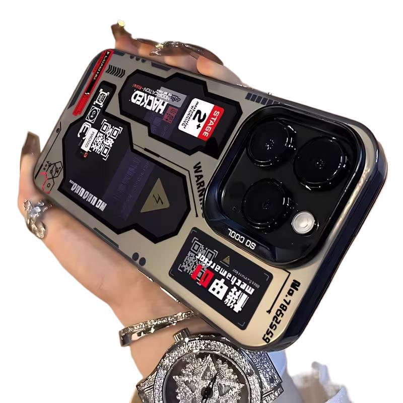 Mechanical sandblasted phone case, Cyberpunk Design, Unique mechanical and matte texture creates a futuristic visual style