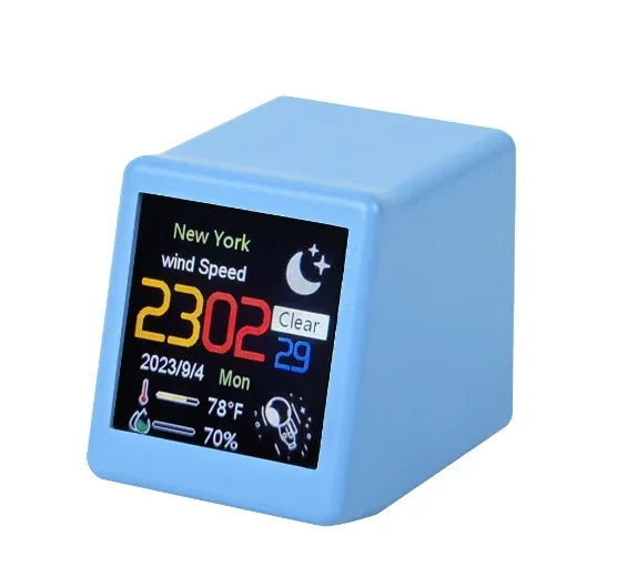 New Cross Border Intelligent Weather Station with 1.54 Inch Screen - WIFI Weather Clock for Temperature and Humidity, Perfect Personalize Desktop Decoration - ZeeTec Store