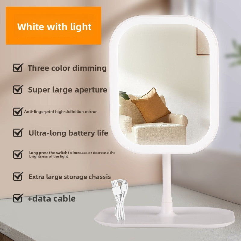 Desktop LED Makeup Mirror with Adjustable Stand