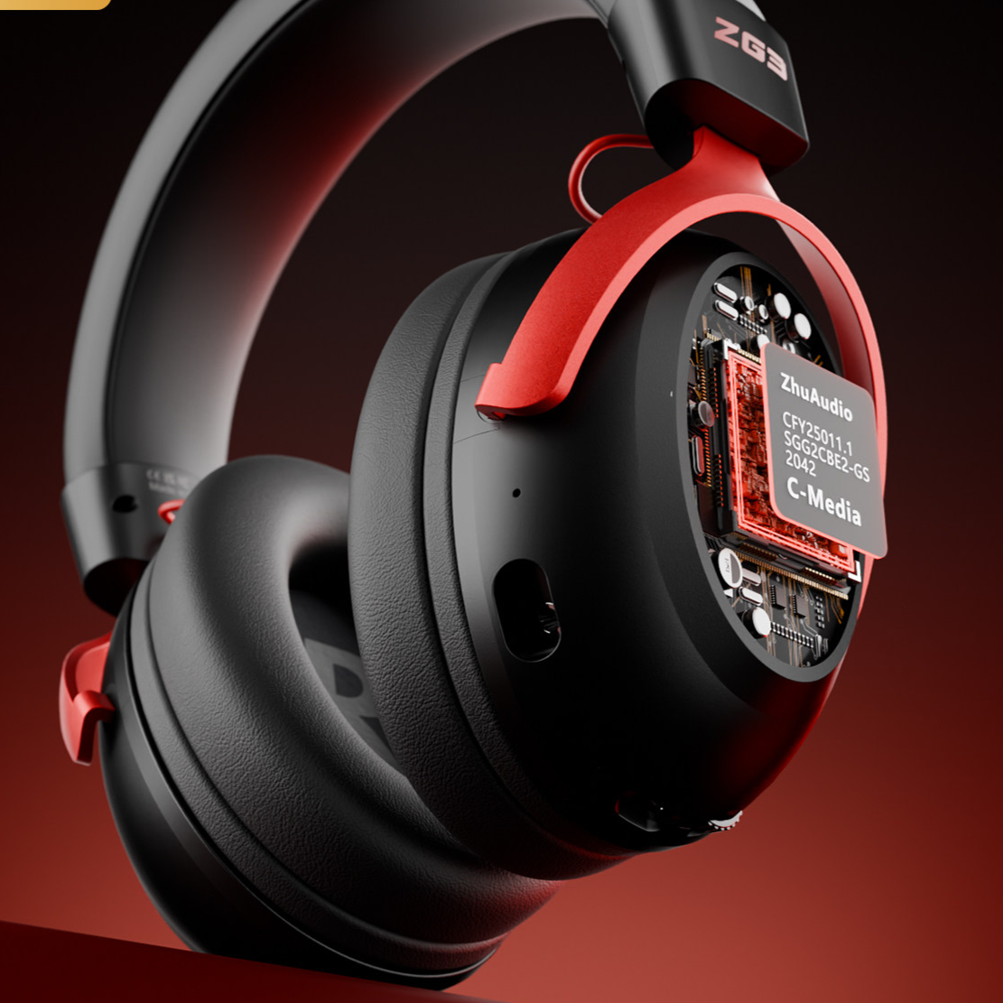 Zg3 E-Sports Gaming Headset Microphone Wireless Wired leather ear cushions