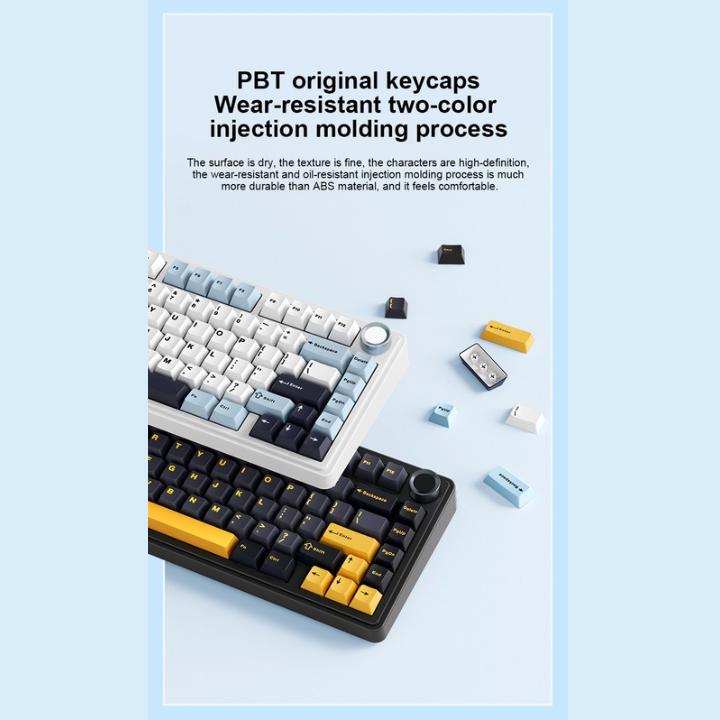 Aula F75 Keyboard, 80-Key Mechanical Gaming Keyboard, RGB Backlit, Triple Mode Connection (Type-C/2.4G/BT), 4000mAh Battery, Hot-Swappable Switches, Reaper Switch