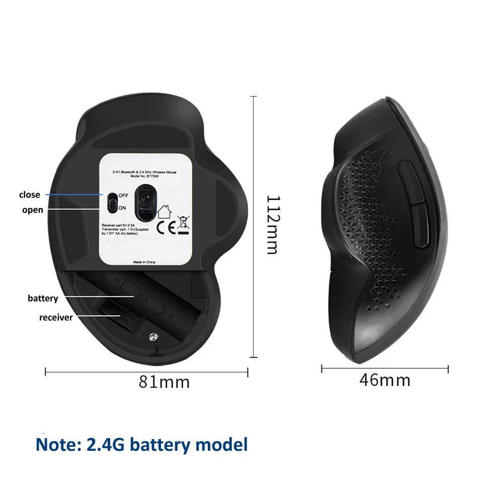 Bluetooth Wireless Gaming Mouse - Ergonomic Rechargeable 6-Button USB Mouse for PC and Laptop - ZeeTec Store
