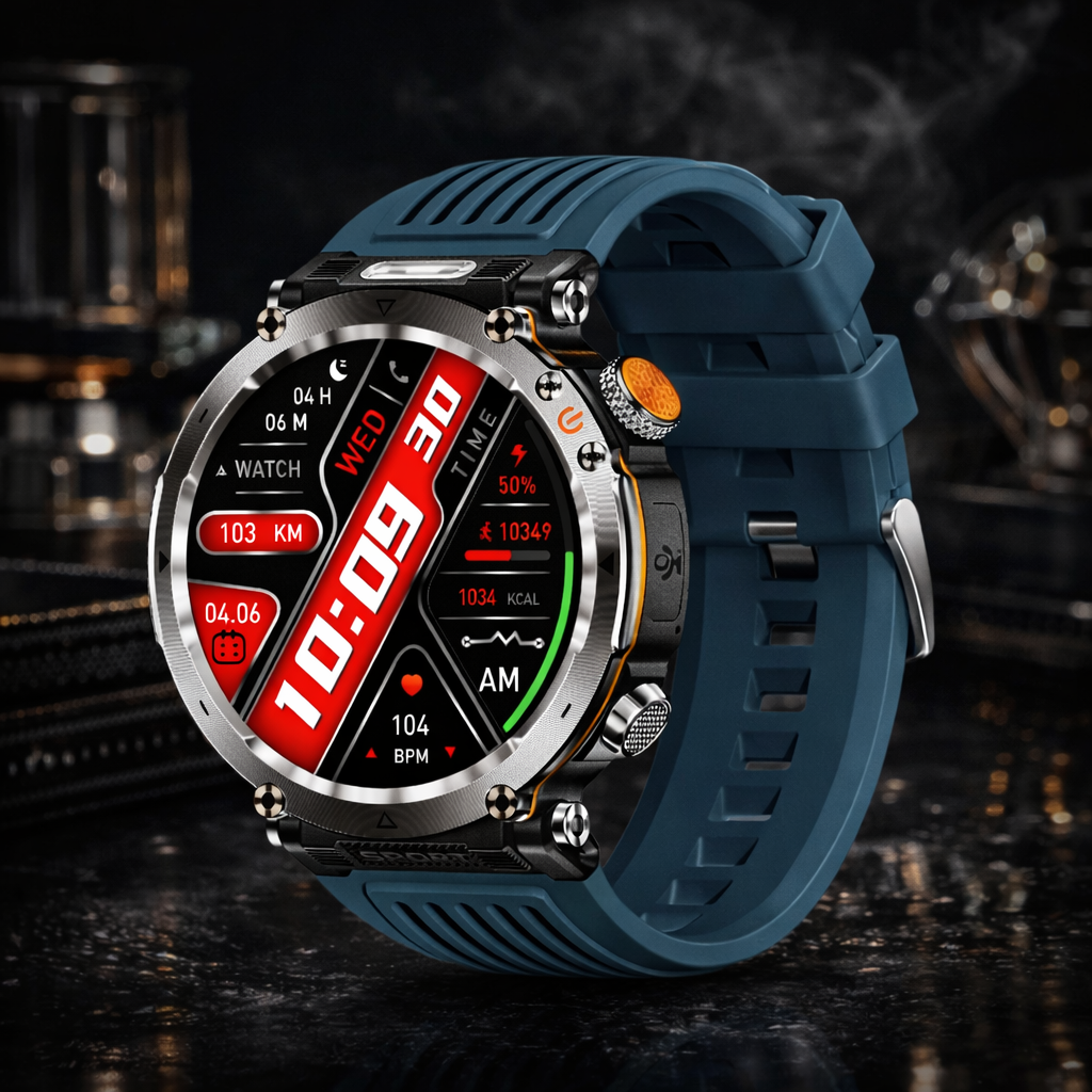 ZeeTec Smart Watch 1.7” HD with Bluetooth Call, Compass, Health Monitor, LED Light