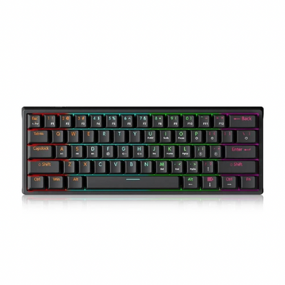 MK61 Wired Gaming Mechanical Keyboard, Compact 61 Keys: 60% layout, Hot-Swappable Switches, RGB Backlit: Fully customizable RGB lighting, FPS Gamer Friendly,