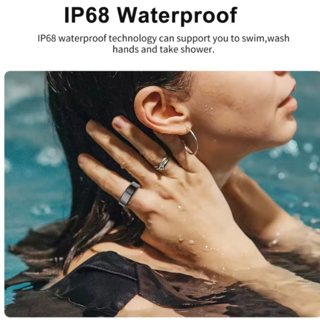 Smart Ring with Multi-Sports Modes – Pedometer, Multi-Sports Modes & Fitness Tracking, Advanced Health Monitoring, App Connectivity, Smart Features – Remote photo control, Long Battery Life – 17mAh up to 15 days standby, IP68 Waterproof
