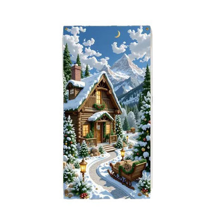 Christmas Santa Claus Polyester Door Cover Decoration 90x180cm
