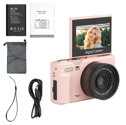 Professional Digital Camera with 18× Optical Zoom, 3” Flip Screen, True 5K HD Video, and 75MP Photos - Light and Portable with Long Battery Life - ZeeTec Store