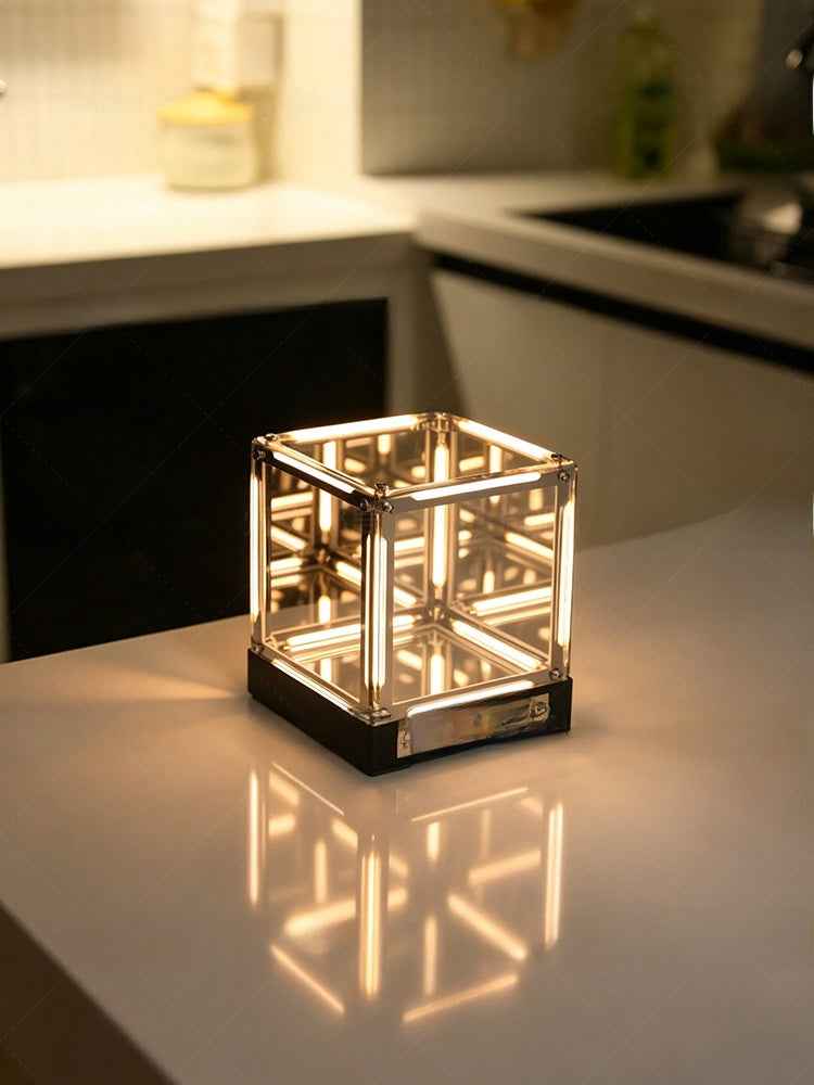 Four-Dimensional Infinite Abyss Cube LED Table Lamp