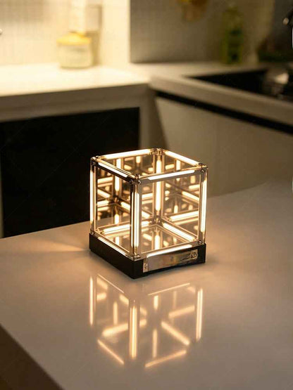 Four-Dimensional Infinite Abyss Cube LED Table Lamp