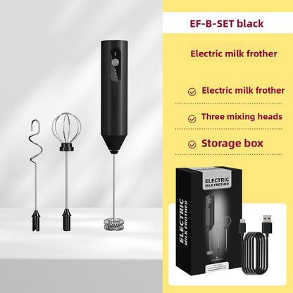 Rechargeable Handheld Electric Mixer with Interchangeable heads for mixing, frothing, and blending tasks