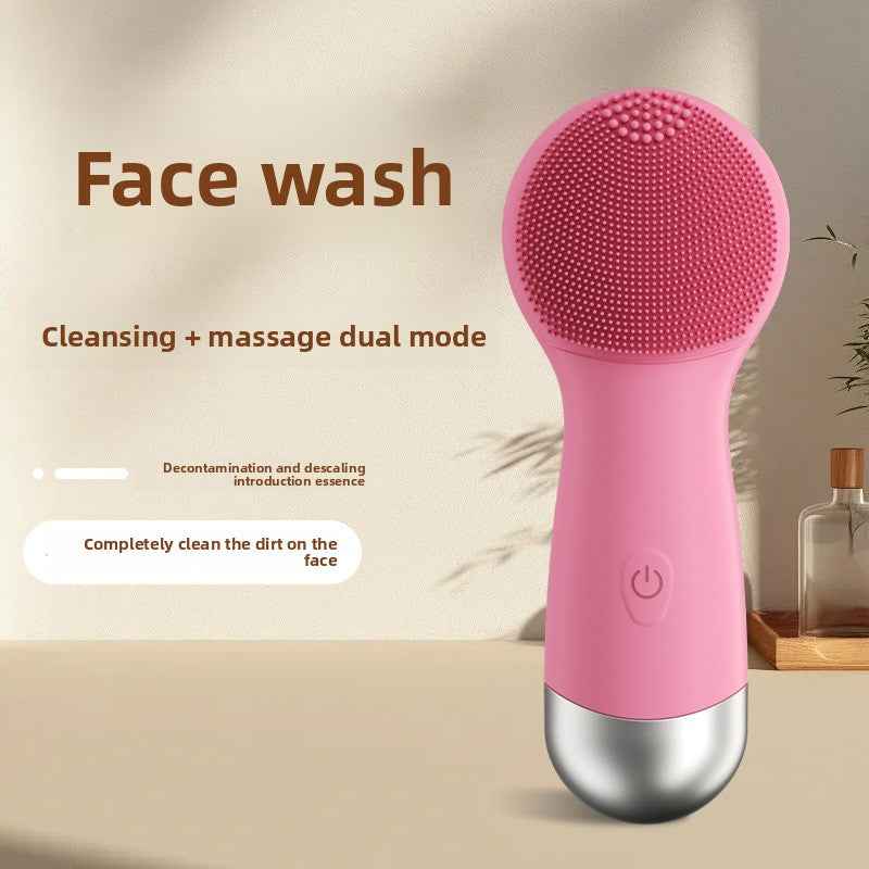 Electric Silicone Facial Cleansing Brush with Vibration