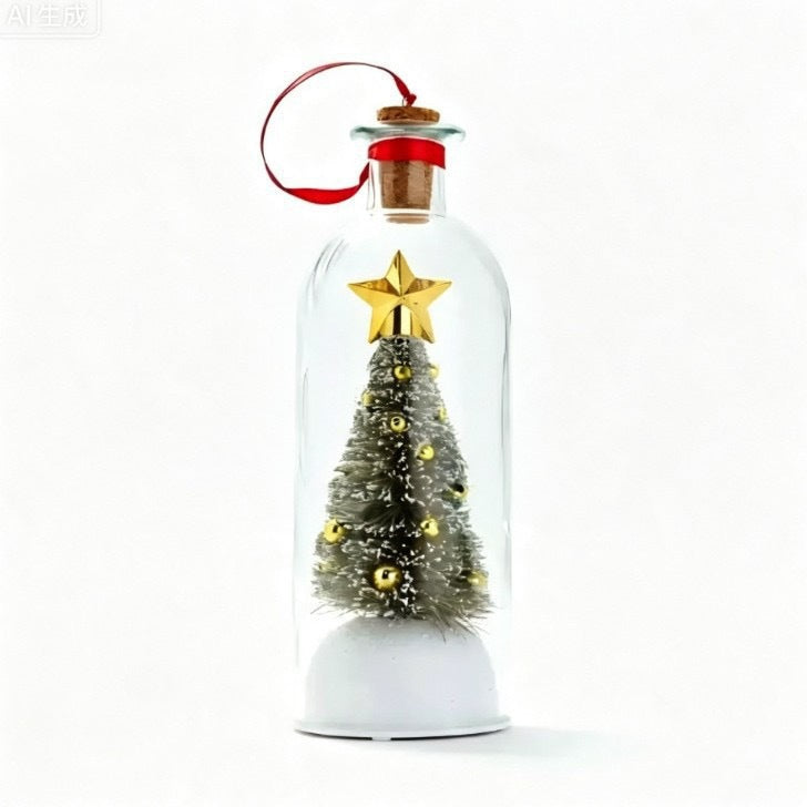 Christmas Tree Recording Message Bottle Festive Season