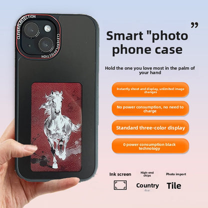 E-ink Screen Phone Case with Selfie Projector