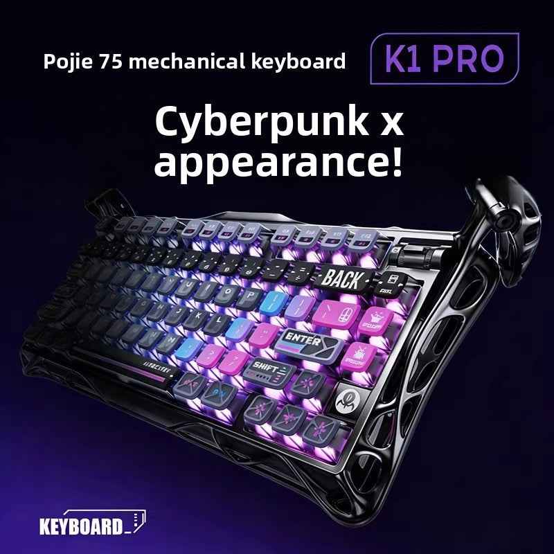 Wireless Mechanical Keyboard for Gaming Cyber Punk K1 Pro