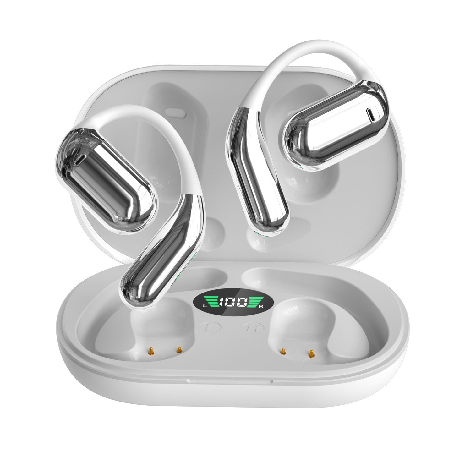 Open-Ear Wireless Bluetooth Headphones with AI Translation Sports optimized