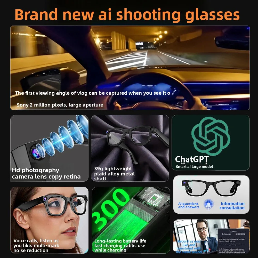 AI Intelligent Glasses with 8MP Camera, Advanced AI Integration, and Multifunctional Design - ZeeTec Store