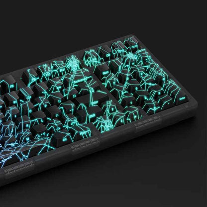 Mechanical Keyboard Tri mode Spider web Design Backlight RGB
