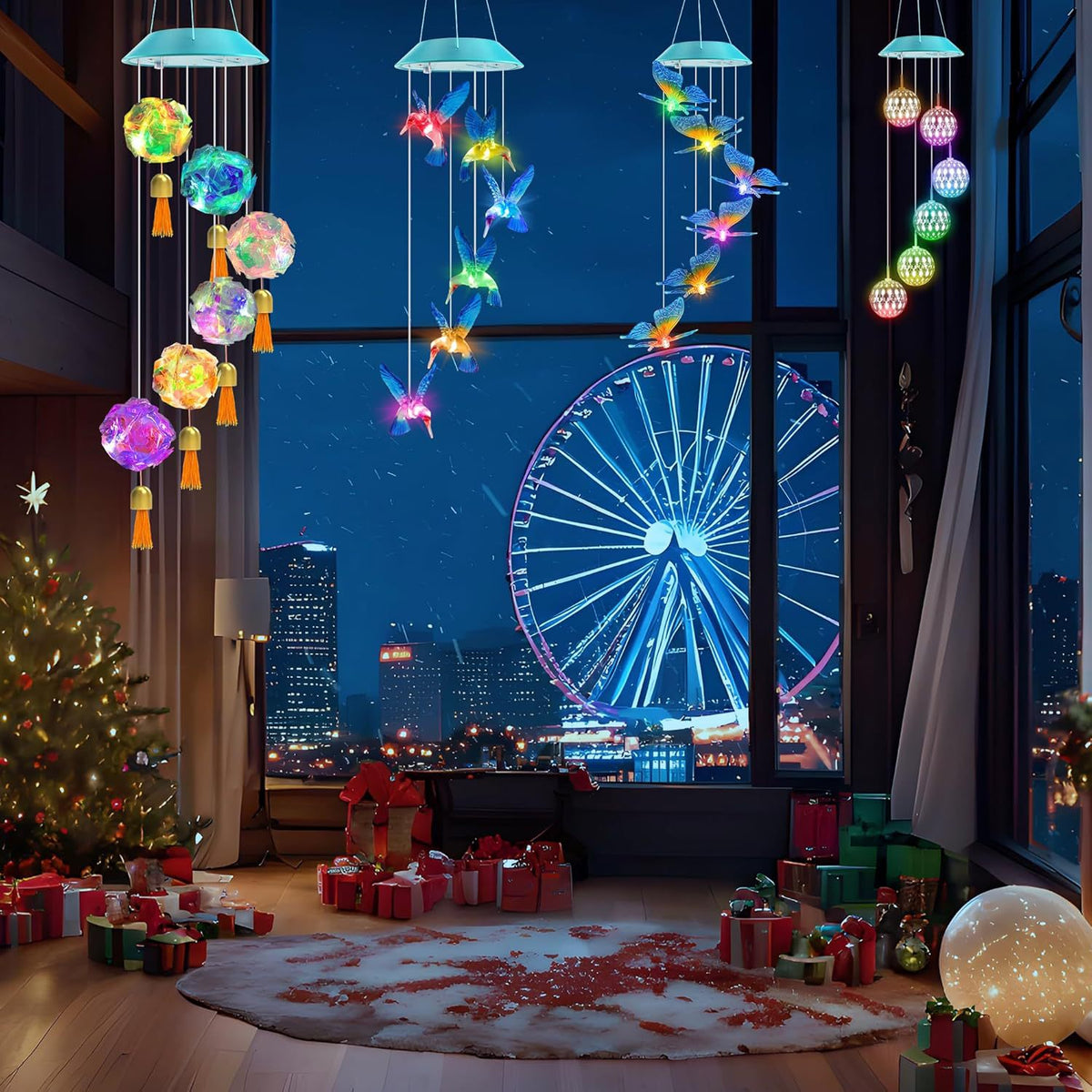Solar garden lamp LED Lighting Wind Chine Design for Festive Season
