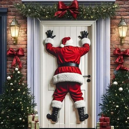 Christmas Santa Claus Polyester Door Cover Decoration 90x180cm