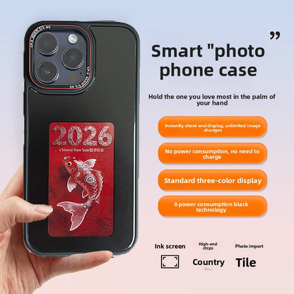 E-ink Screen Phone Case with Selfie Projector