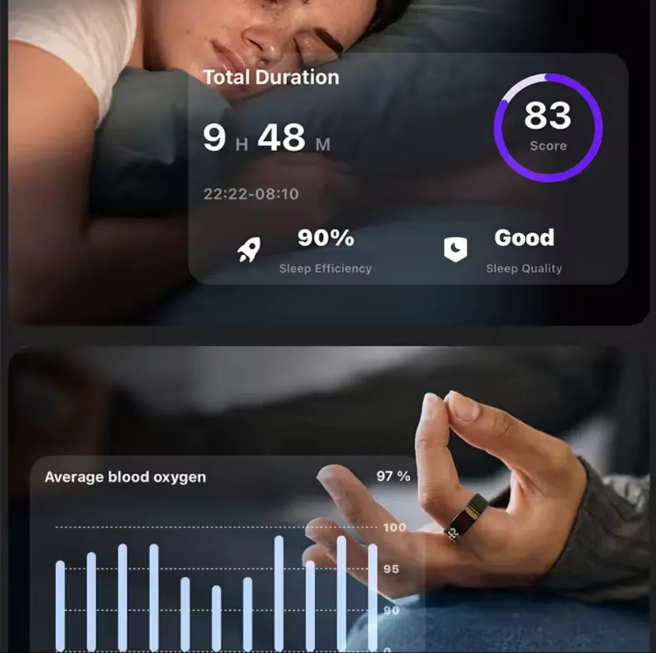 Bluetooth Smart Ring Stainless Steel - Fashion Men & Women,Track Steps|Calories|Heart rate|Blood oxygen|Sleep|Stress Monitor|Multi Modes|LED display|Gesture control|remote camera control,Free app (No subscription),Waterproof Light 3.2g 15 days standby - ZeeTec Store