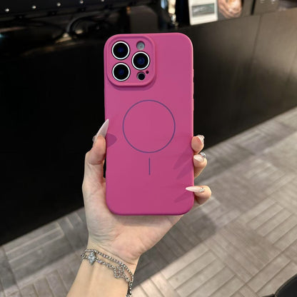 Liquid silicone phone case with full protection against drops and magnetic attachment