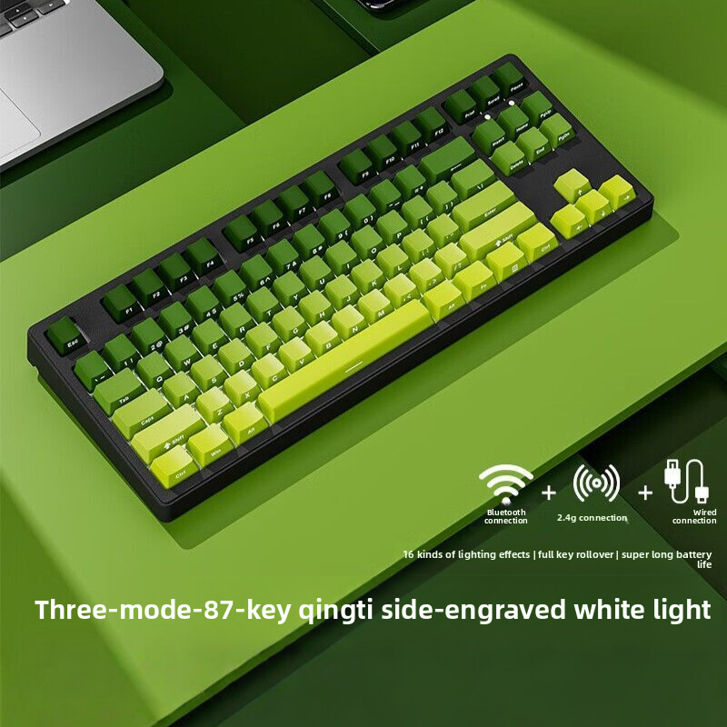 Wireless Mechanical Keyboard with Bluetooth Triple-Mode Connectivity