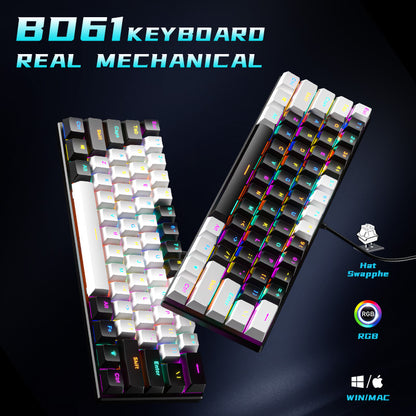 BD61 RGB Mechanical Gaming Keyboard - Hot-Swappable Wired Performance